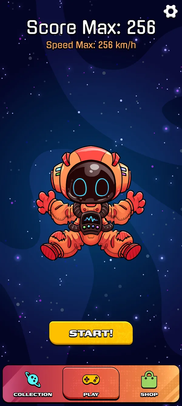 Gravity Hook: start screen