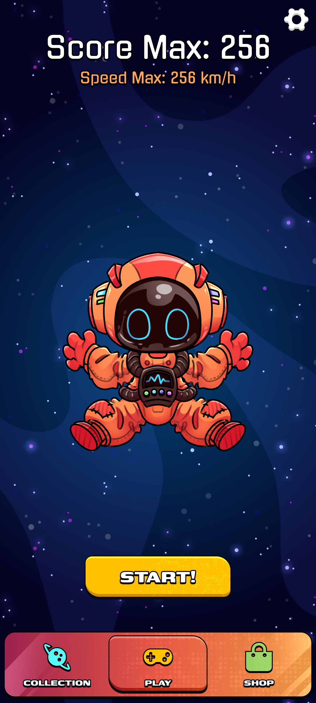 Gravity Hook gameplay — Score Max: 256