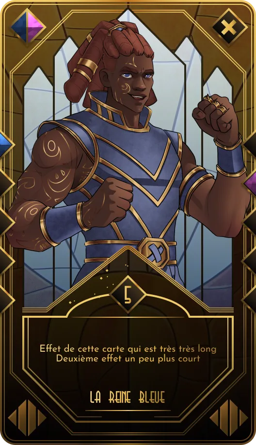 Thaumiel Society card: a strongman in blue and gold