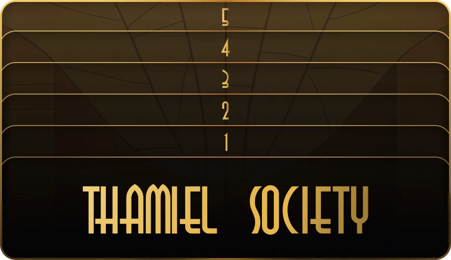Thaumiel Society: a stack of cards numbered 1 to 5